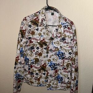 Colorful Graphic Button-Up Jacket